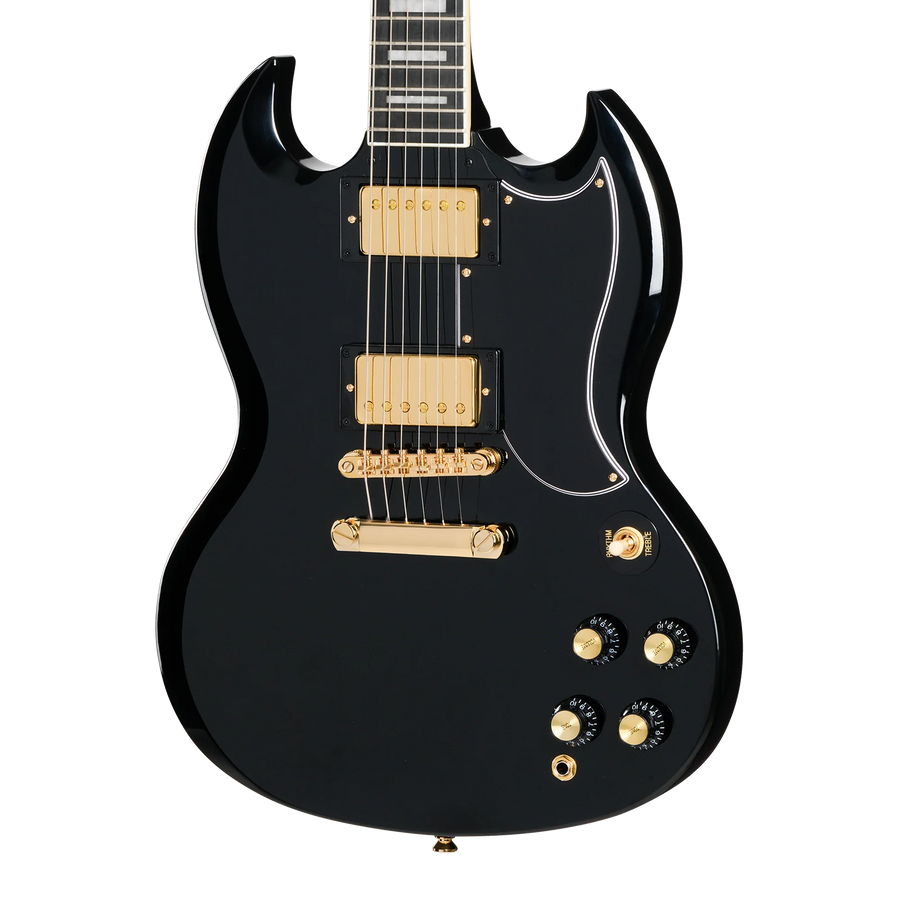 Epiphone SG Custom Gold Hardware HH in Ebony with Gig Bag