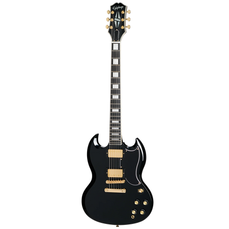Epiphone SG Custom Gold Hardware HH in Ebony with Gig Bag