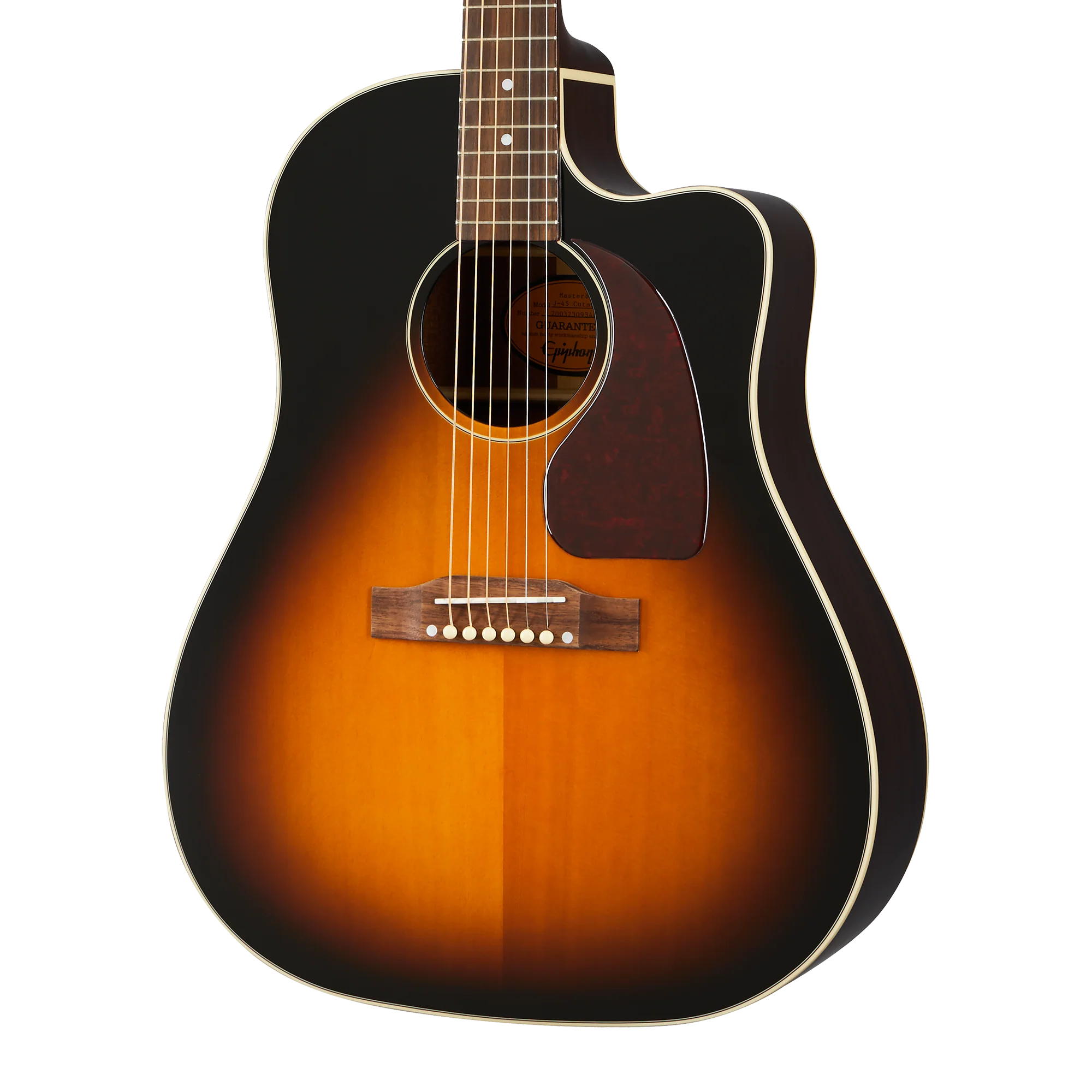Epiphone J-45 EC All Solid Fishman Presys II in Aged Vintage Sunburst Gloss