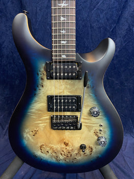 PRS Ltd Edition SE Custom 24-08 Poplar Burl in Satin Lake Blue Midnight Burst