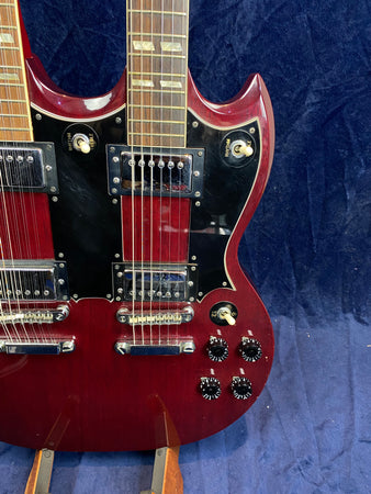 Arbiter 6/12 SG Double Neck '70s Electric Guitar in Cherry