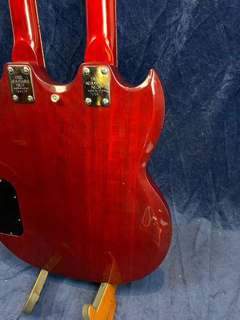 Arbiter 6/12 SG Double Neck '70s Electric Guitar in Cherry