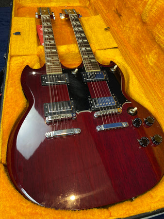 Arbiter 6/12 SG Double Neck '70s Electric Guitar in Cherry