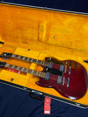 Arbiter 6/12 SG Double Neck '70s Electric Guitar in Cherry