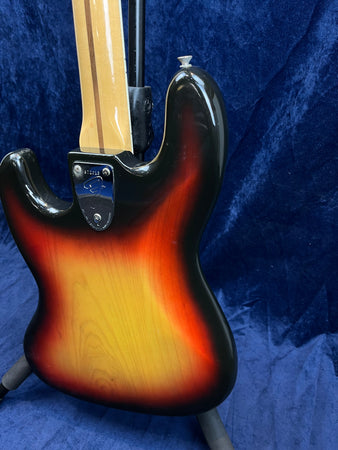 Fender 1975 Jazz Bass in Sunburst with Hard Case Pre-owned