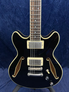 D'Angelico Excel Mini DC Tour Semi-Hollow Electric in Black B-Stock