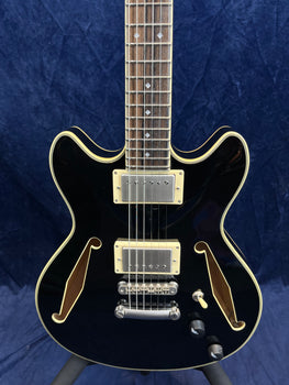 D'Angelico Excel Mini DC Tour Semi-Hollow Electric in Black B-Stock