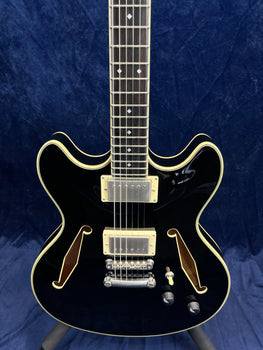 D'Angelico Excel DC Tour Semi Hollow Electric in Black B-Stock