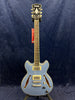 D'Angelico Excel Mini DC Tour Semi-Hollow Electric in Slate Blue B-Stock