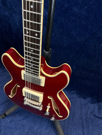 D'Angelico Excel Mini DC Tour Semi-Hollow Electric in Solid Wine B-Stock