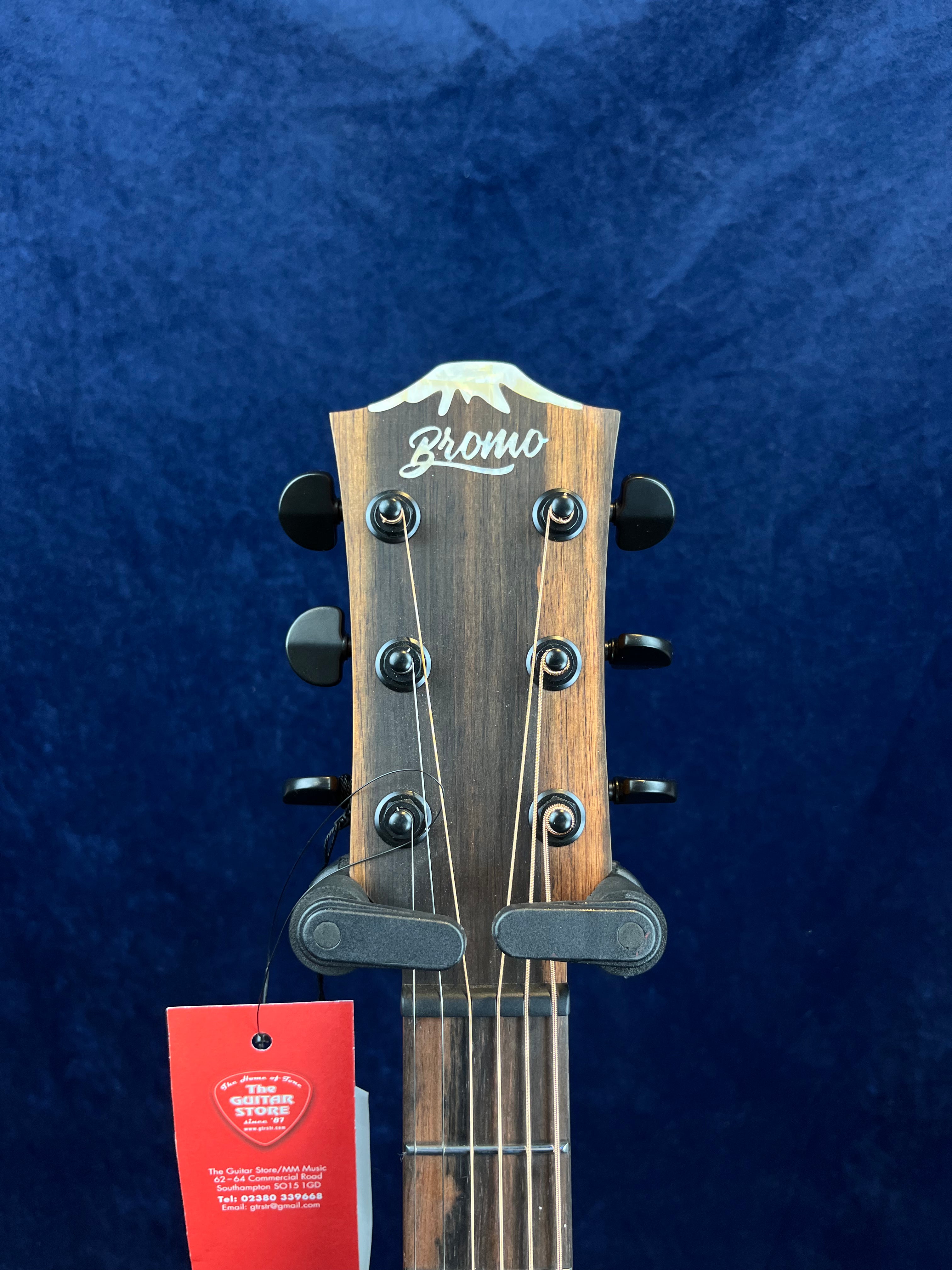 Bromo Rocky Mountain BAR5CE Left Handed Hillside Cutaway All Solid Spruce/Ebony