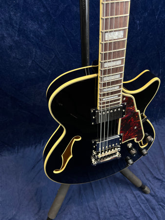 D'Angelico Premier SS Semi-Hollow Electric Guitar in Black Pre-owned