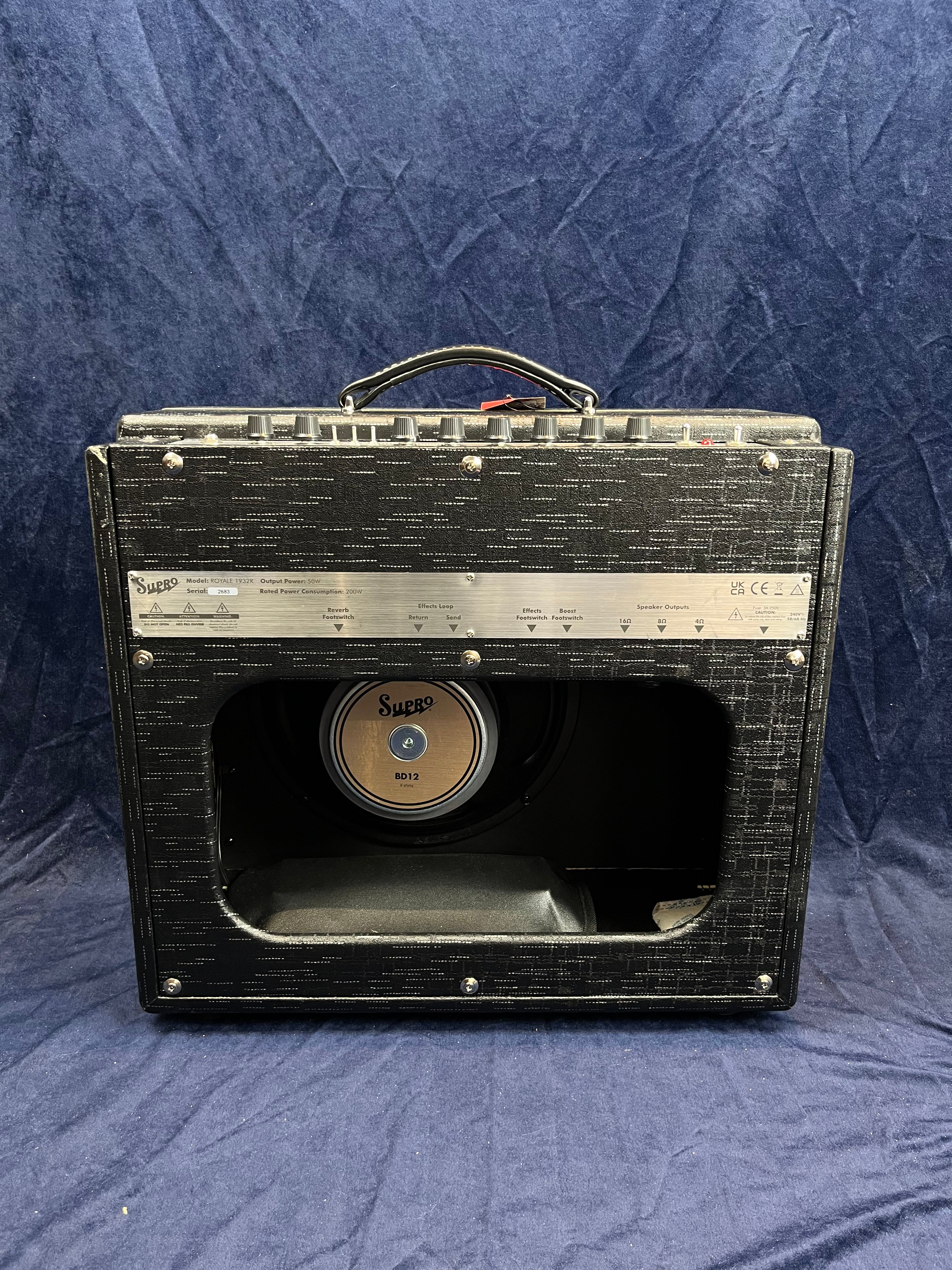 Ampli Combo à Lampes Supro Royale 50 Black Scandia Occasion