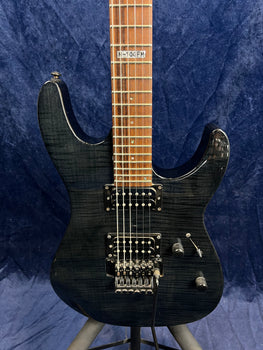 LTD M-100FM Floyd Rose Electric Guitar in See-Thru Black Pre-owned