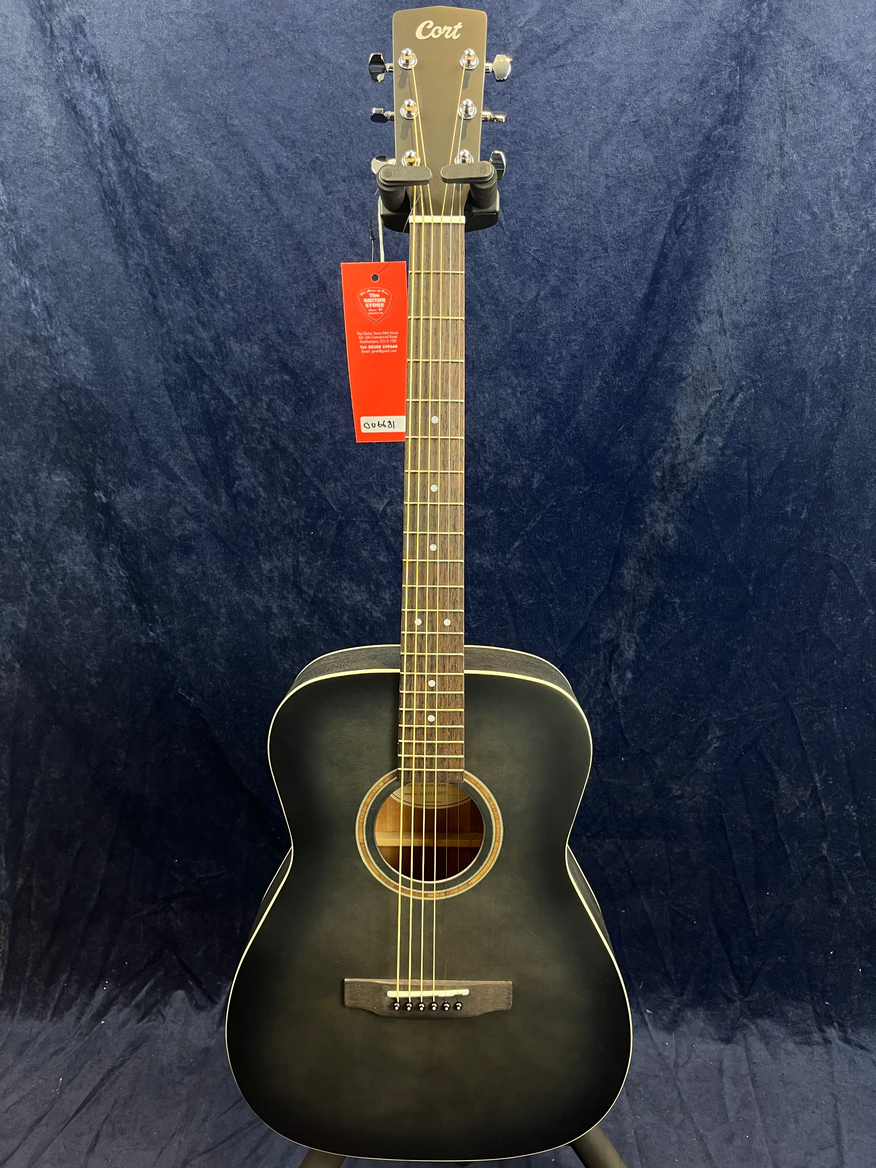 Cort AF550 Concert Acoustic Guitar in Open Pore Black
