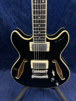 D'Angelico Excel Mini DC Tour Electric Guitar in Black B-Stock