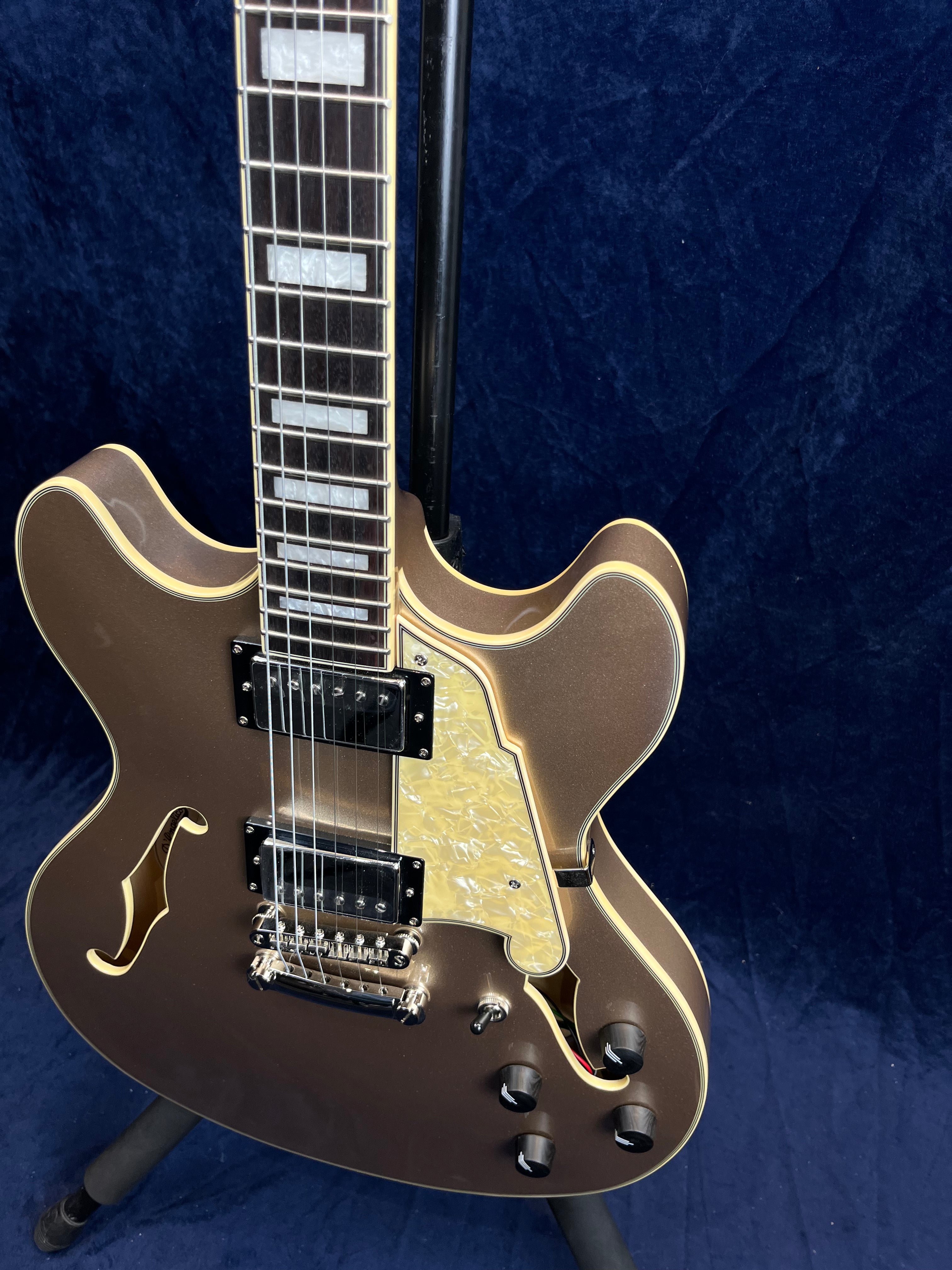 D'Angelico Premier DC Semi-Hollow in Champagne Pre-owned with Bag