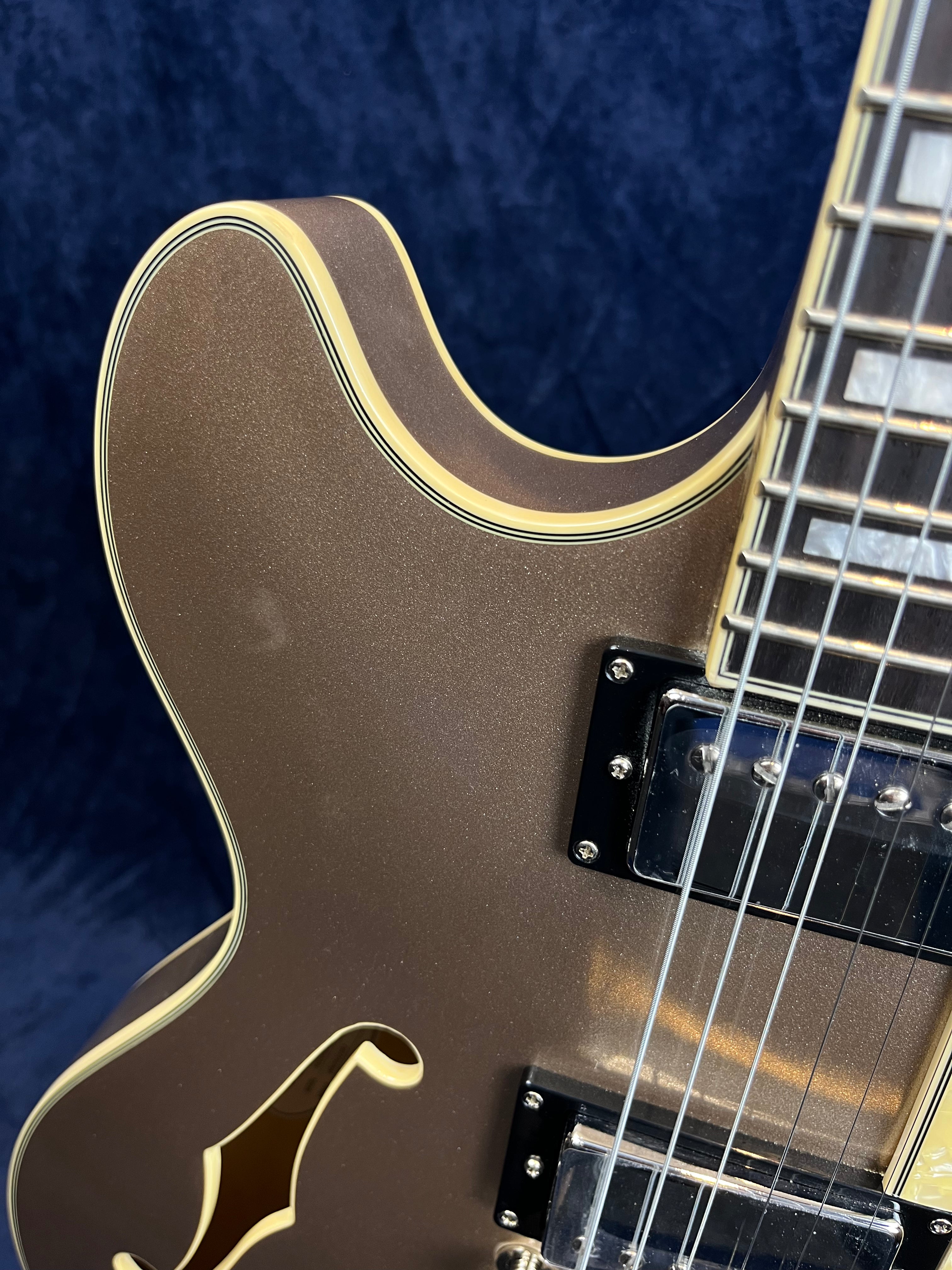 D'Angelico Premier DC Semi-Hollow in Champagne Pre-owned with Bag