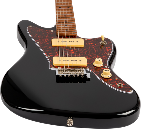 Jet Guitars JJ-300 Offset Electric Guitar P90s in Black