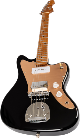 Jet Guitars JJ-350 Offset Electric Guitar H-P90 in Black