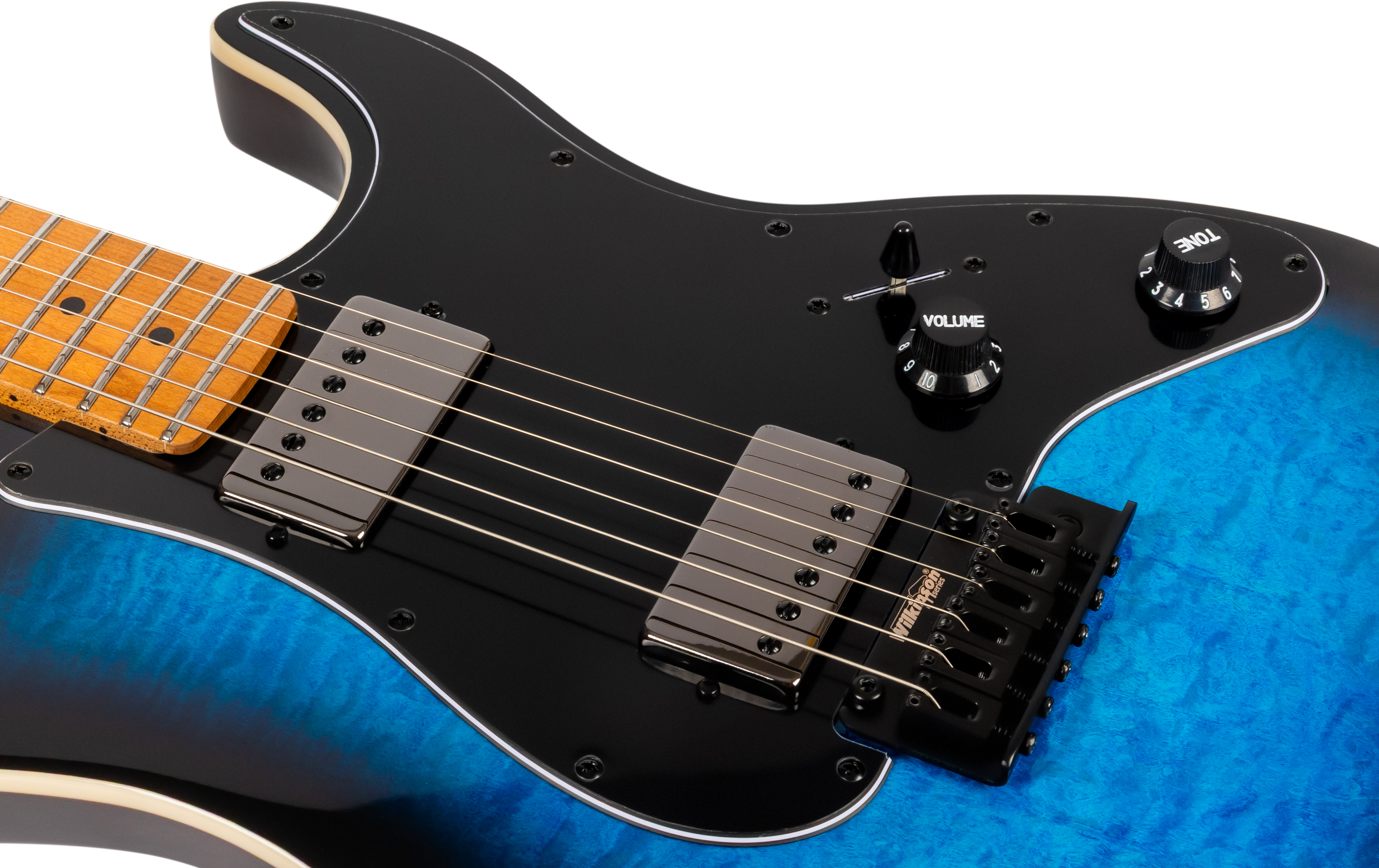 Jet Guitars JS-450 Flame Top Electric Guitar in Trans Blue Black Burst