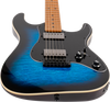 Jet Guitars JS-450 Flame Top Electric Guitar in Trans Blue Black Burst