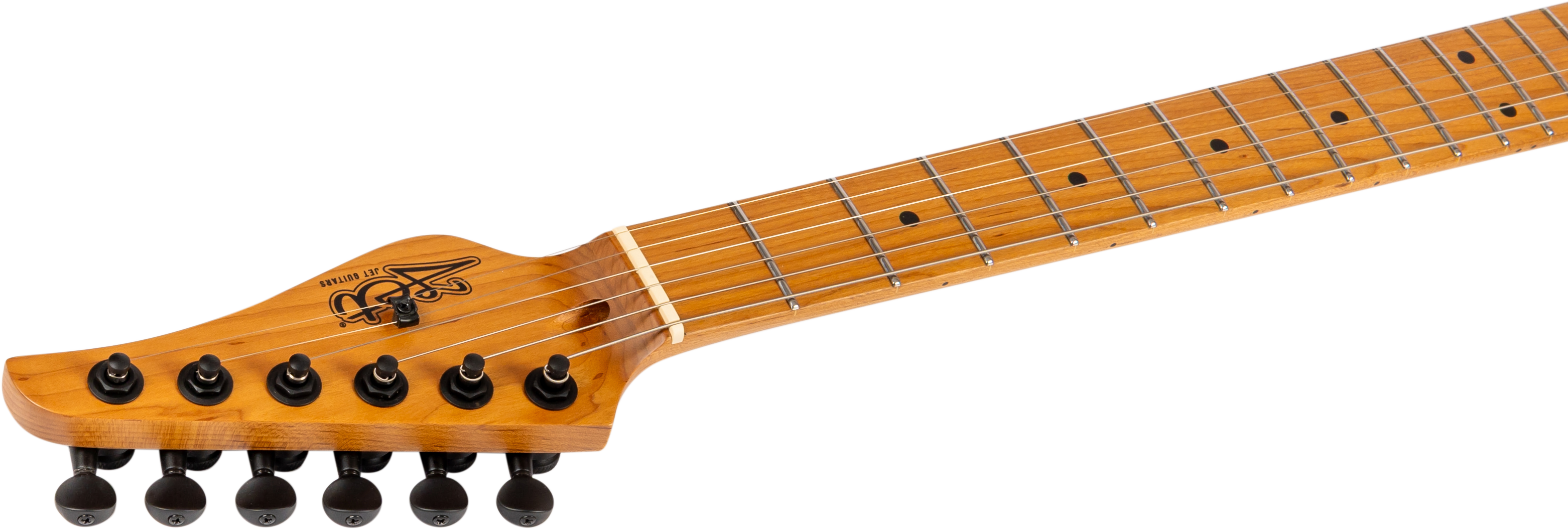 Jet Guitars JS-450 Flame Top Electric Guitar in Trans Blue Black Burst