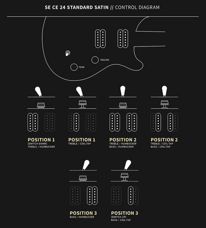 PRS SE CE24 Standard Electric Guitar in Charcoal