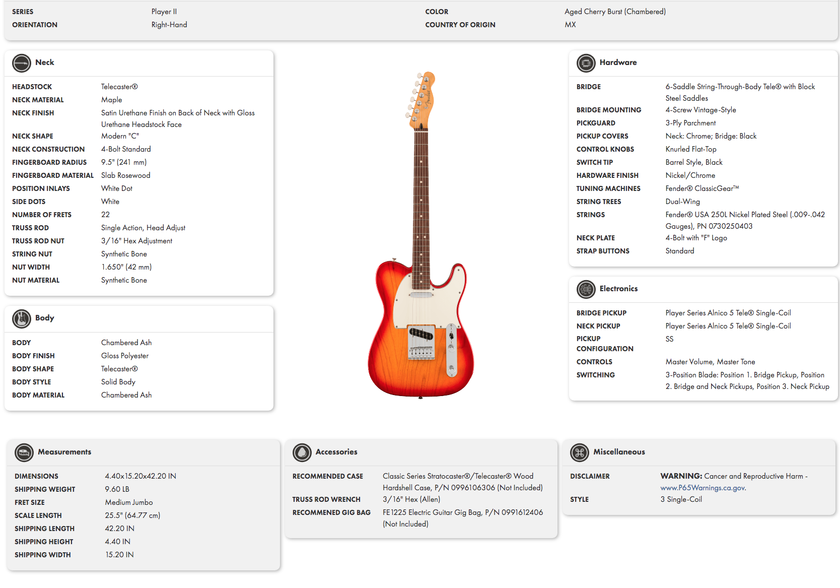 Aged cherry burst electric guitar with white pickguard, two single-coil pickups, chrome hardware, and a classic Telecaster solid body shape.