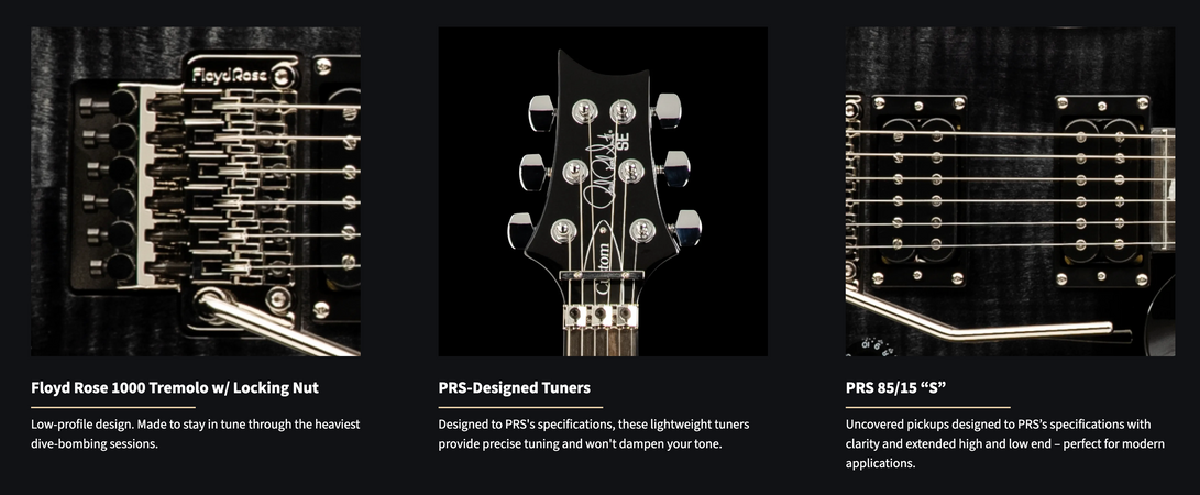 PRS SE Custom 24 Floyd in Charcoal Burst with Gig Bag