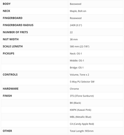 Aria Pro II STG Mini S-Type Metallic Blue
