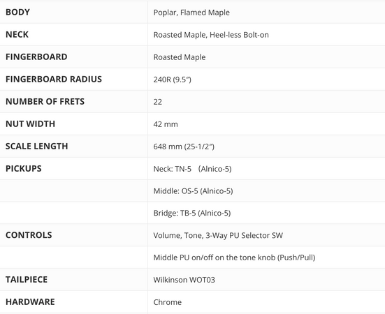 Aria 615 MK2 Nashville T-Type Electric Guitar in Black Diamond