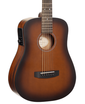 Cort Earth GO HyVibe Smart Guitar Solid Top in Open Pore Brown Burst