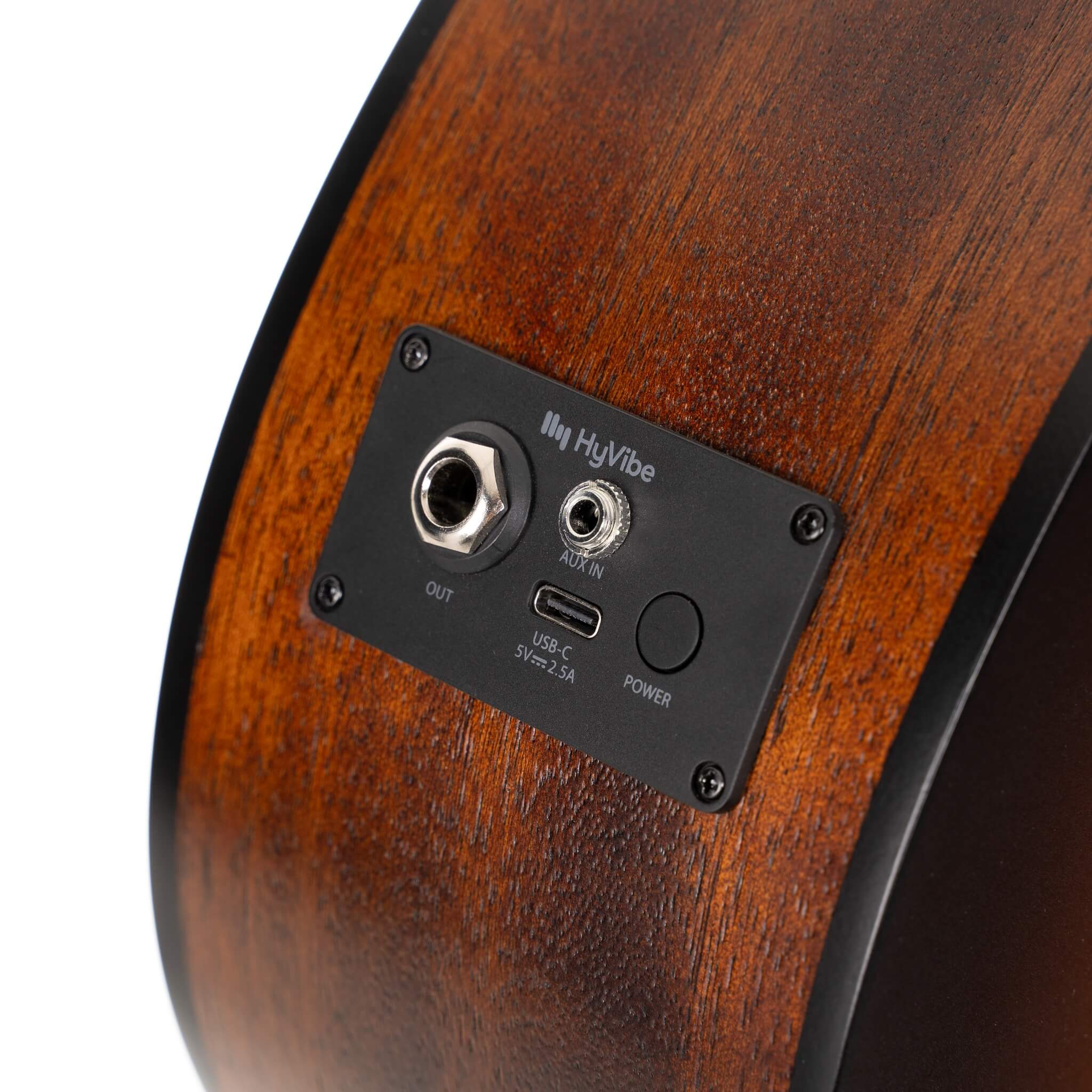 Cort Earth GO HyVibe Smart Guitar Solid Top in Open Pore Brown Burst