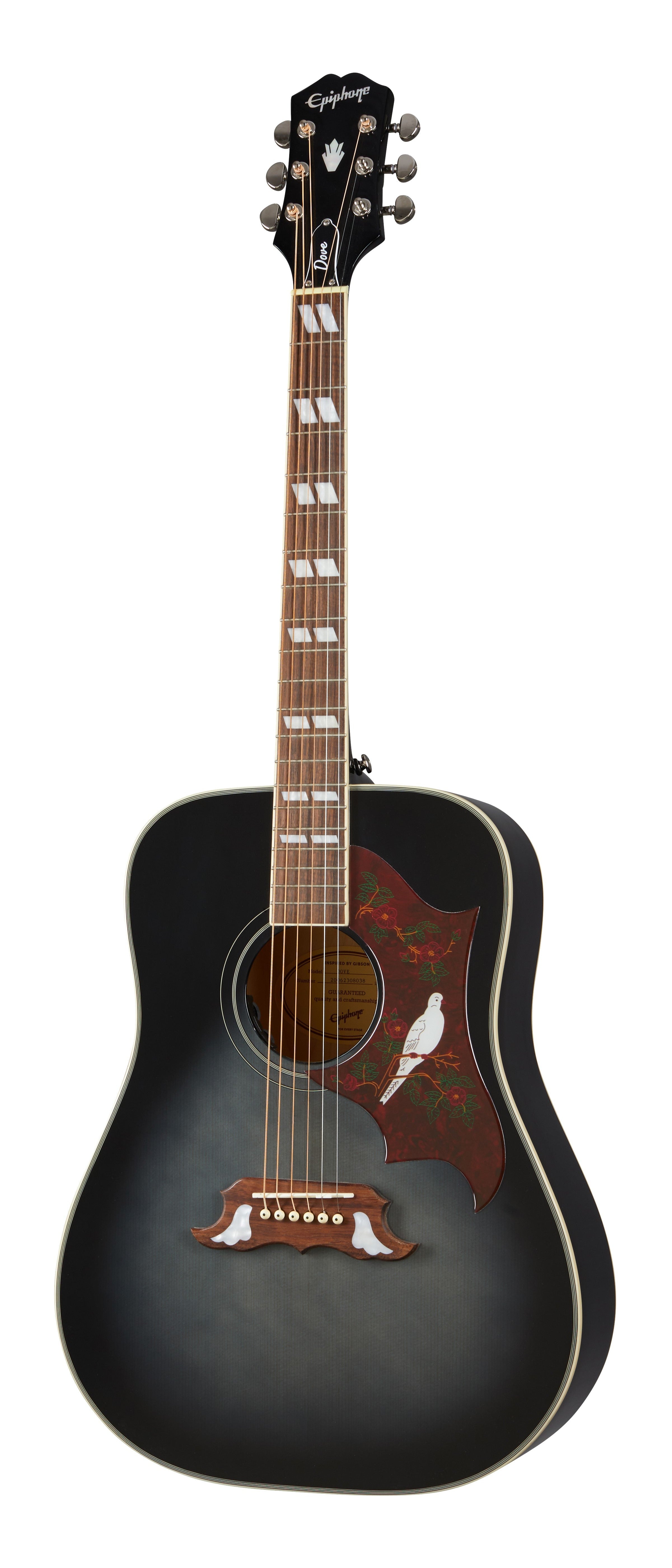Epiphone Dove Studio Fishman Sonitone Trans Ebony Burst
