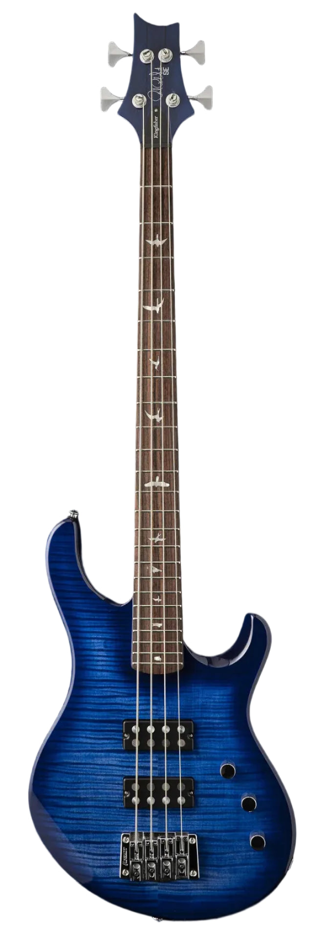 Basse PRS SE Kingfisher en Faded Blue Wraparound Burst, modèle de démonstration