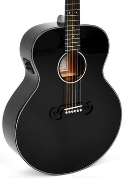Sigma 1 Series GJM-1E-MFBK Electro Acoustic Guitar in Metallic Flake Black