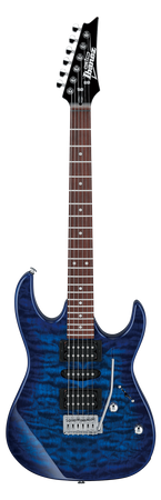 Ibanez GRX70QA-TBB Quilted Maple Art Grain in Transparent Blue Burst