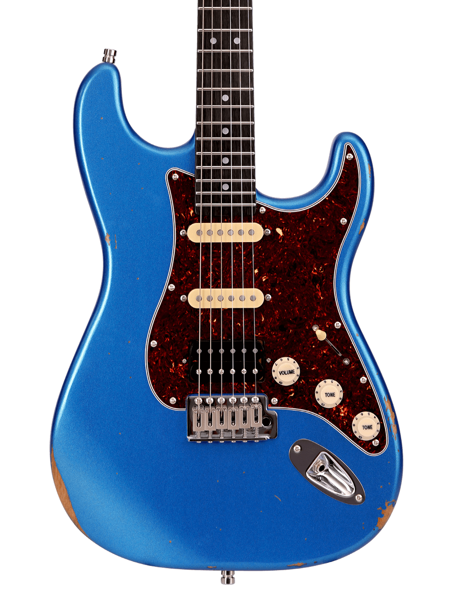 Patina PS-7 S-Type Electric Guitar in Lake Placid Blue Relic