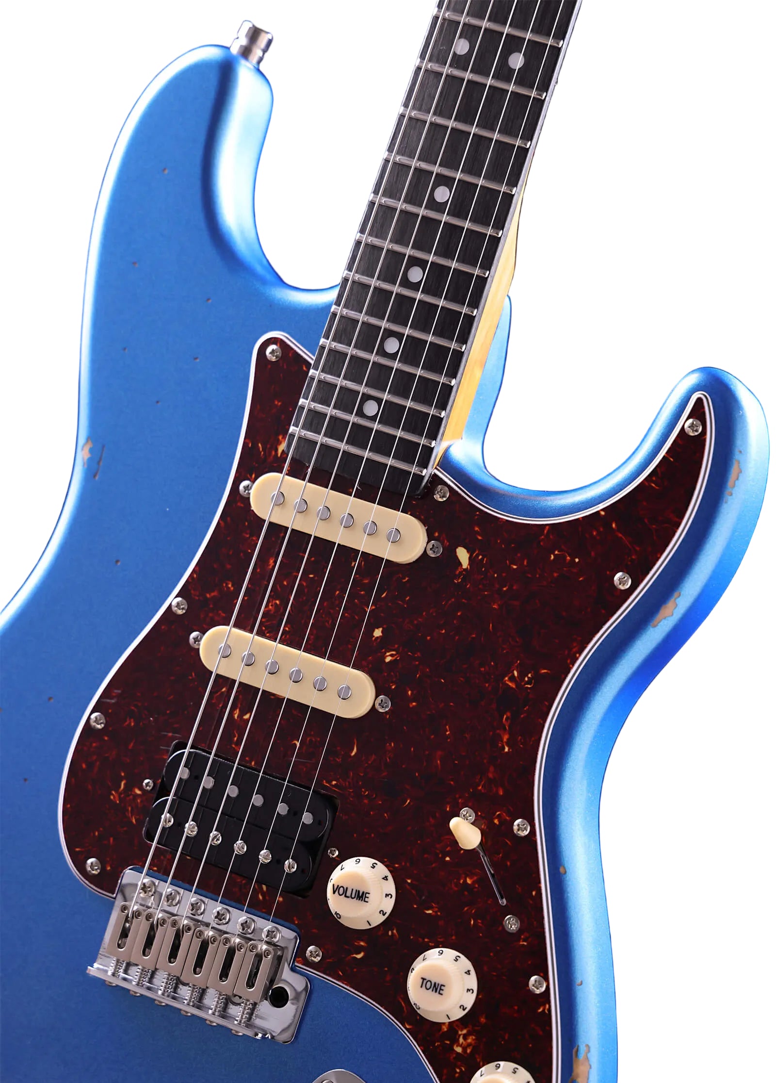 Patina PS-7 S-Type Electric Guitar in Lake Placid Blue Relic