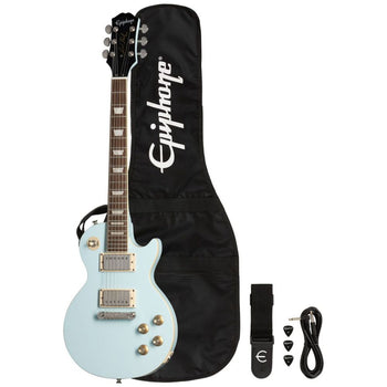 Epiphone Power Players Les Paul Ice Blue Bundle with Bag, Cable, Picks, Strap