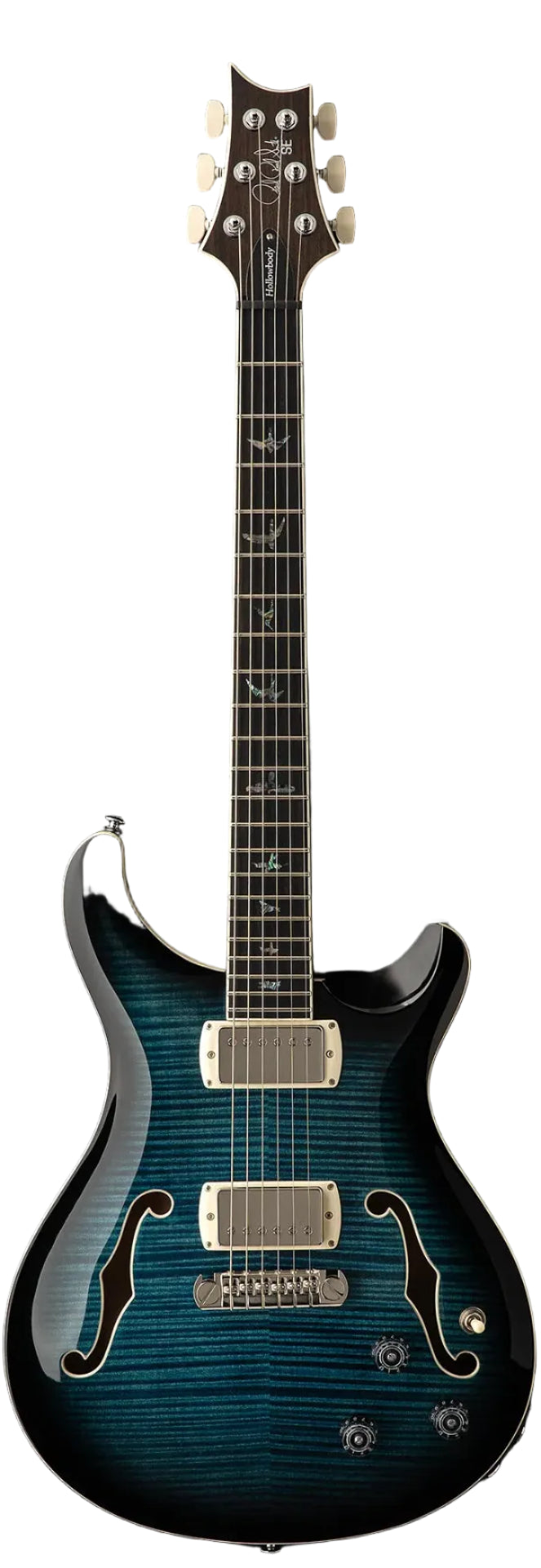 PRS SE Hollowbody II Piezo en Peacock Blue Smokeburst (Ex-démo)