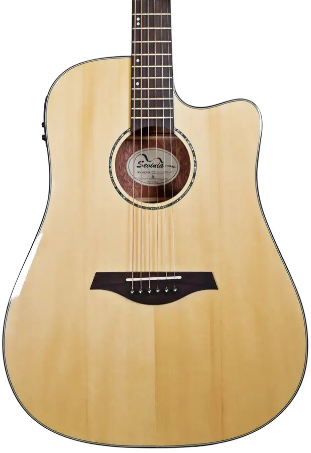 Guitare électro-acoustique Dreadnought Sevinia SW41C Épicéa/Acajou
