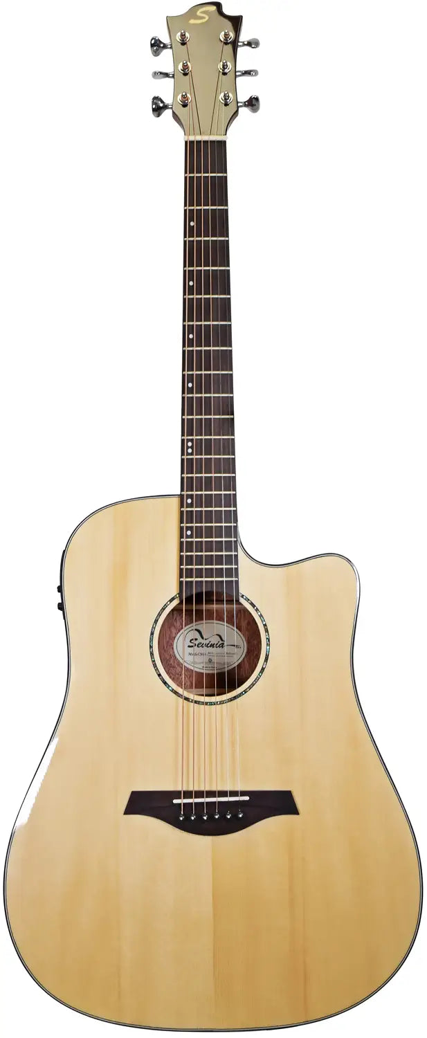 Guitare électro-acoustique Dreadnought Sevinia SW41C Épicéa/Acajou