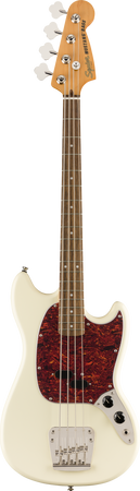 Squier Classic Vibe 60s Mustang Bass in Olympic White with Laurel Fretboard