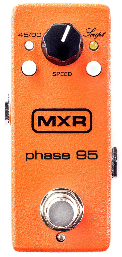 Orange MXR Phase 95 effects pedal with one large speed knob, two small switches, a footswitch, and input/output jacks on each side.