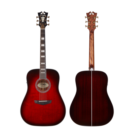 D'Angelico Premier Lexington Electro Acoustic Guitar in Trans Black Cherry Burst