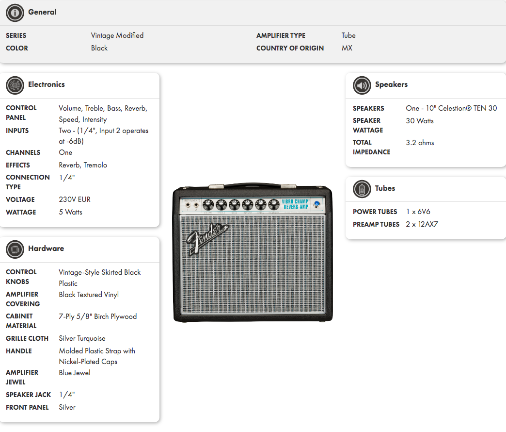 Black Fender tube amplifier with vintage-style knobs, silver grille cloth, one 10-inch Celestion speaker, and controls for volume, treble, bass, reverb.