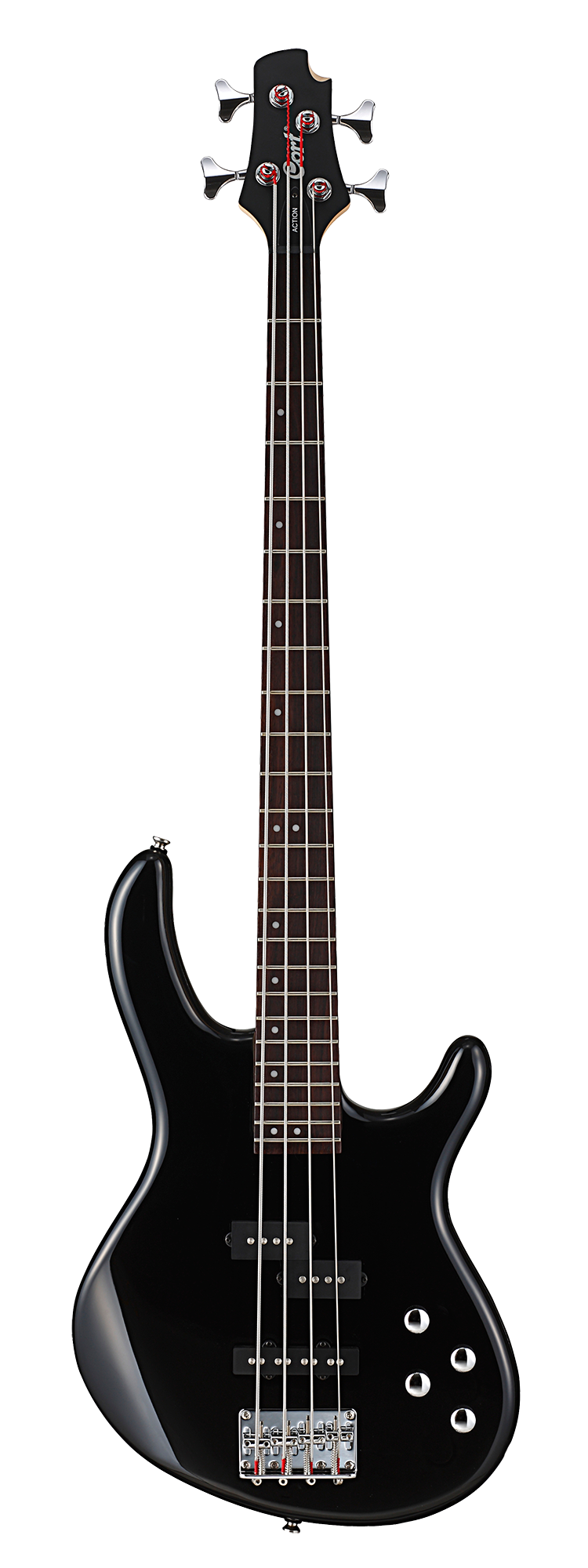 Cort Action Plus Electric Bass Guitar in Gloss Black - theguitarstoreonline