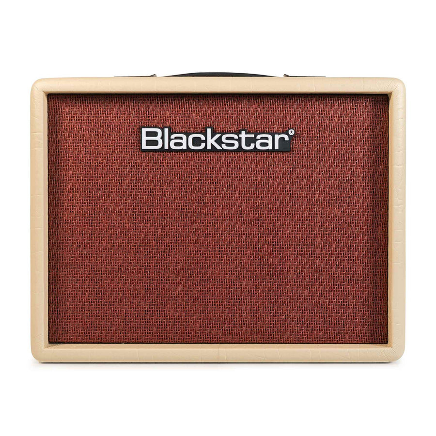 Blackstar amplifier with a woven brown front panel and beige border, featuring the Blackstar logo centered near the top.